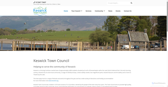Security scan screenshot of http://www.keswicktowncouncil.co.uk