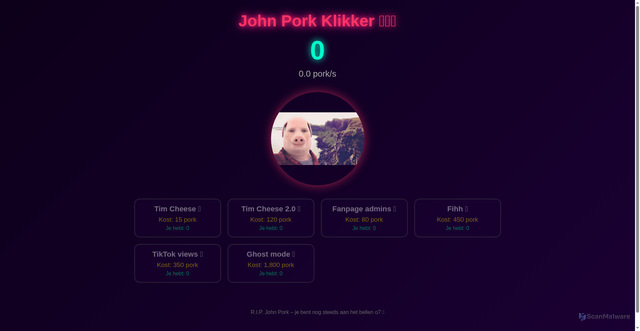 Security scan screenshot of https://johnpork-clicker-asr497w63c.edgeone.app/