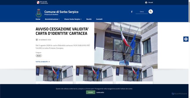 Security scan screenshot of https://www.comune.sorboserpico.av.it