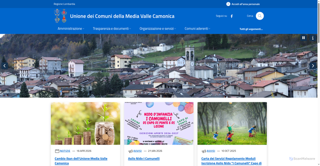 Security scan screenshot of https://www.unionemediavallecamonica.bs.it