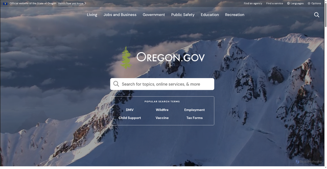 Security scan screenshot of https://www.oregon.gov/Pages/index.aspx