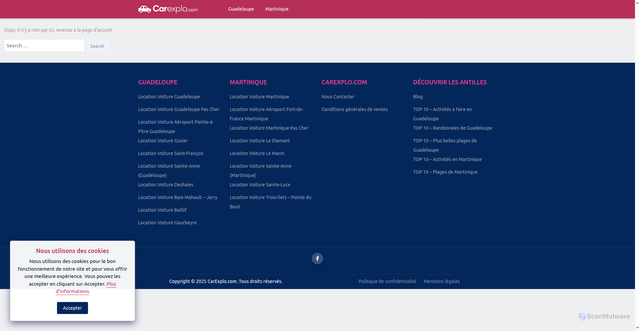 Security scan screenshot of http://www.carexplo.com/aruba/
