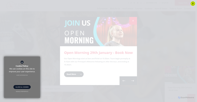 Security scan screenshot of https://www.stcharles.ac.uk/