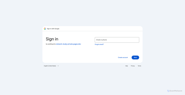 Security scan screenshot of https://network-study-private.pages.dev/