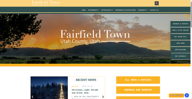 Security scan screenshot of https://fairfieldtown-ut.gov/