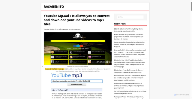 Security scan screenshot of https://otinesara.pages.dev/posts/youtube-mp3xd