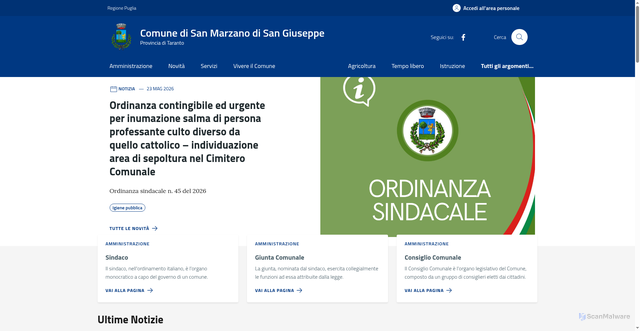 Security scan screenshot of https://www.comunesanmarzano.ta.it