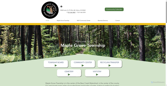 Security scan screenshot of https://www.maplegrovetwpmanistee.gov/
