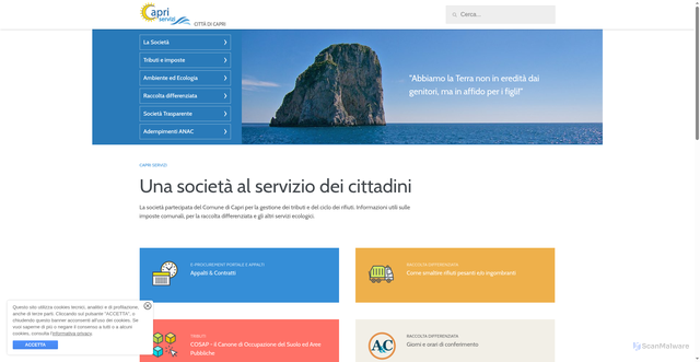 Security scan screenshot of https://www.capriservizi.it/