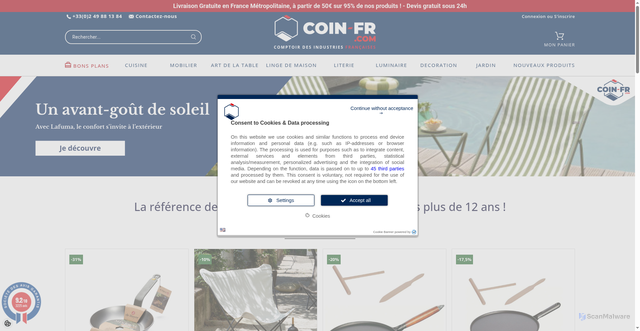 Security scan screenshot of https://coin-fr.com