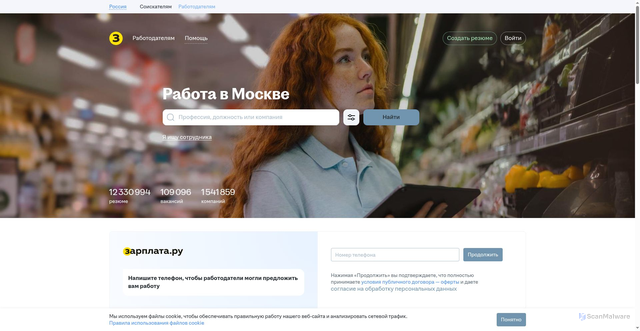 Security scan screenshot of https://zarplata.ru