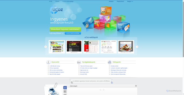 Security scan screenshot of https://ucoz.hu