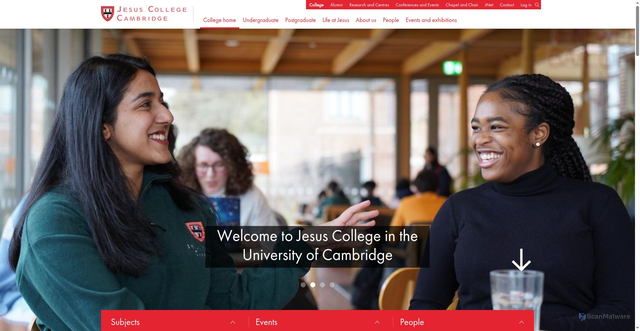 Security scan screenshot of https://www.jesus.cam.ac.uk/
