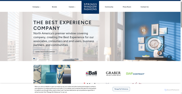 Security scan screenshot of https://springswindowfashions.com