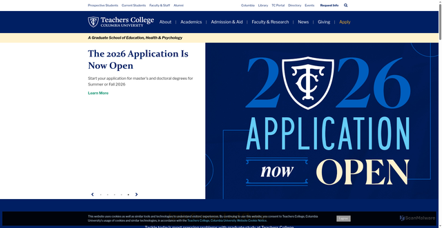 Security scan screenshot of https://www.tc.columbia.edu/