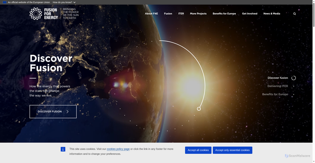 Security scan screenshot of https://fusionforenergy.europa.eu/