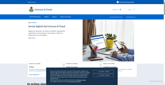 Security scan screenshot of https://www.comune.fosso.ve.it