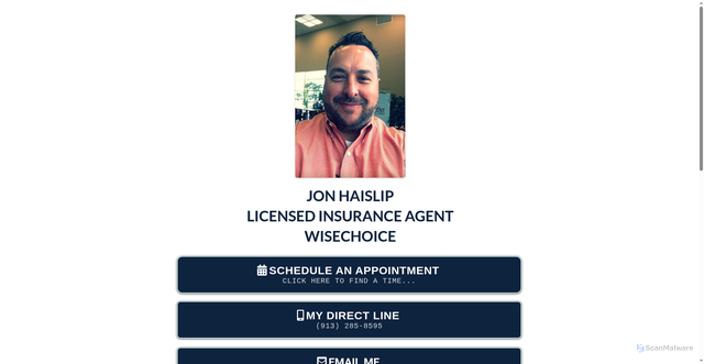 Security scan screenshot of https://jhaislip.my-agent-appt.com/digital-business-card