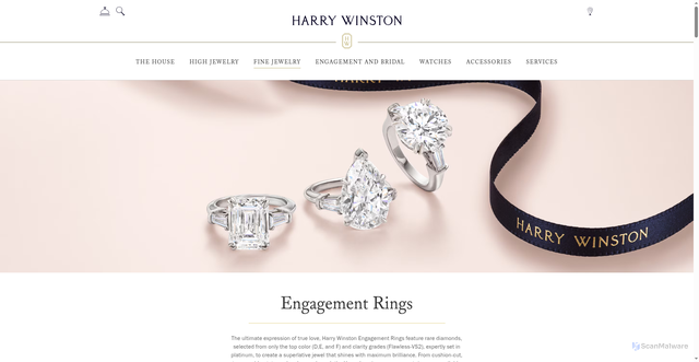 Security scan screenshot of https://www.harrywinston.com/en/fine-jewelry/engagement-rings
