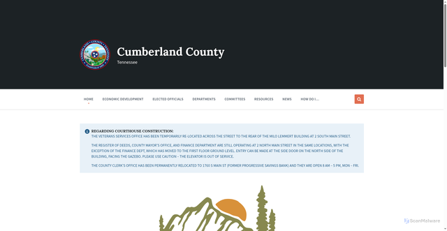 Security scan screenshot of https://cumberlandcountytn.gov/