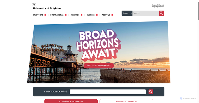 Security scan screenshot of http://www.brighton.ac.uk