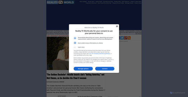 Security scan screenshot of https://www.realitytvworld.com/news/the-golden-bachelor-nicolle-boasts-she-dating-america-not-mel-owens-as-he-decides-his-final-6-women-35471.php