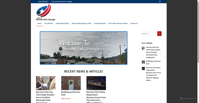 Security scan screenshot of https://normanparkga.gov/