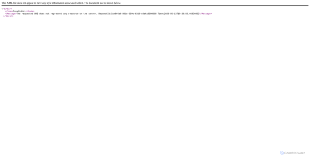 Security scan screenshot of https://blob.blz22prdstr11a.store.core.windows.net