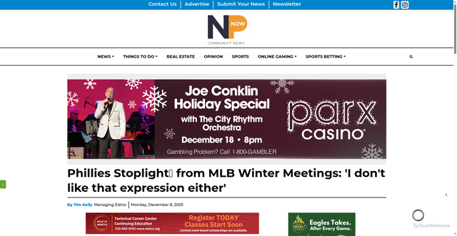 Security scan screenshot of https://northpennnow.com/news/2025/dec/08/phillies-stoplight-from-mlb-winter-meetings-i-dont-like-that-expression-either/