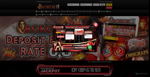 Security scan screenshot of https://rokok11harumnya.xyz/