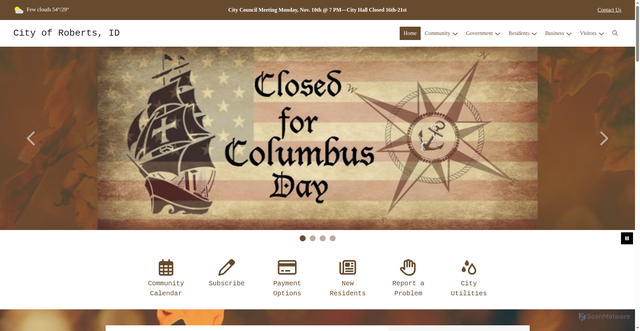 Security scan screenshot of https://cityofrobertsidaho.gov/