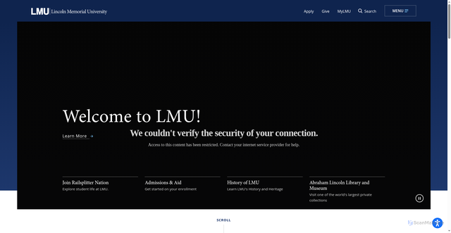 Security scan screenshot of https://lmunet.edu