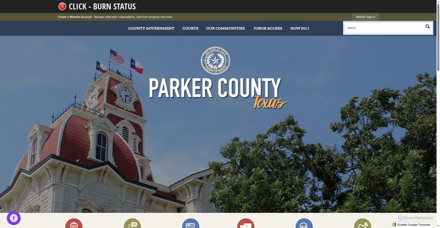 Security scan screenshot of https://parkercountytx.gov/