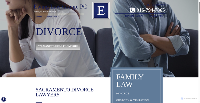 Security scan screenshot of https://www.ewinglawoffices.com/sacramento-divorce-lawyers/