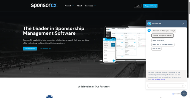 Security scan screenshot of https://sponsorcx.com