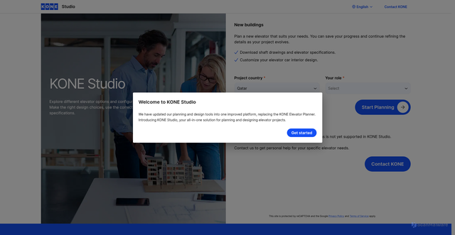 Security scan screenshot of https://elevatorplanner.kone.qa