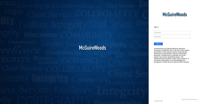 Security scan screenshot of https://mcguirewoods.service-now.com