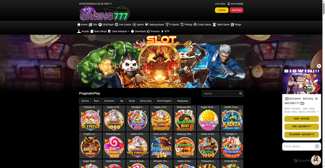 Security scan screenshot of https://ndx-gasing777pro.xyz/desktop/game/slot/pragmaticplay