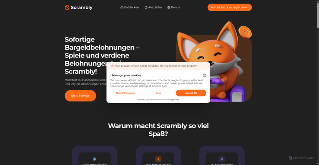 Security scan screenshot of https://scrambly.io