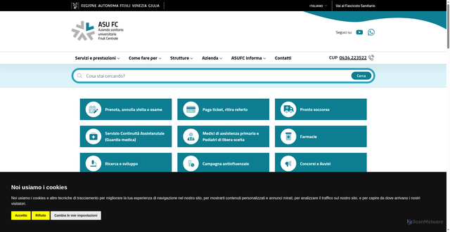 Security scan screenshot of https://asufc.sanita.fvg.it/it/