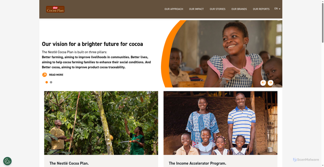 Security scan screenshot of https://www.nestlecocoaplan.com/