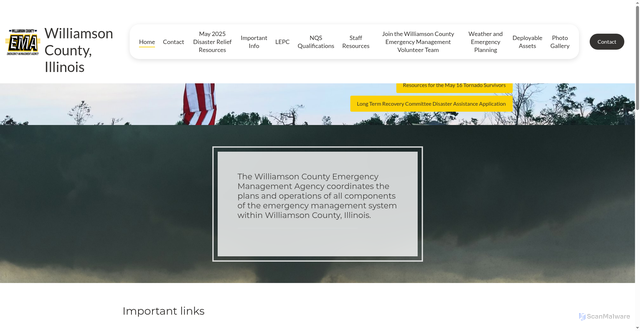 Security scan screenshot of https://williamsoncountyema-il.gov/