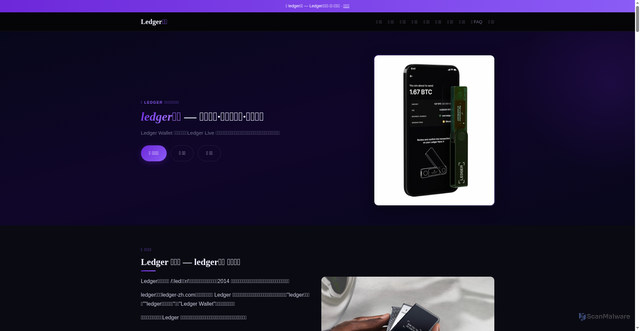 Security scan screenshot of https://www.ledger-zh.com/