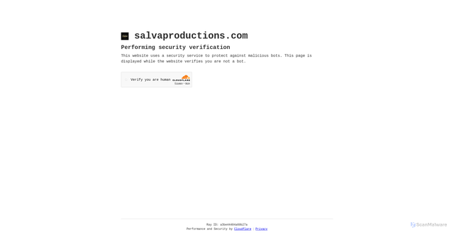 Security scan screenshot of https://salvaproductions.com