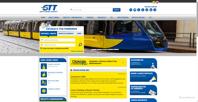 Security scan screenshot of https://www.gtt.to.it/