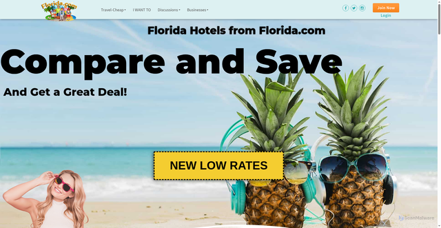 Security scan screenshot of https://www.florida.com/