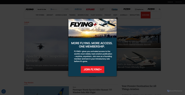 Security scan screenshot of https://www.flyingmag.com