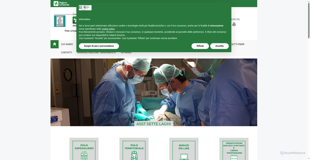 Security scan screenshot of https://www.asst-settelaghi.it/