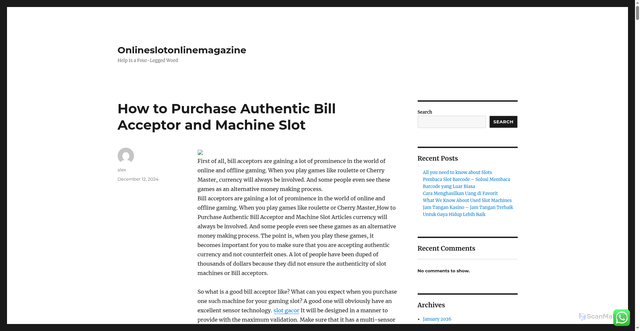 Security scan screenshot of https://onlineslotonlinemagazine.com/2024/12/