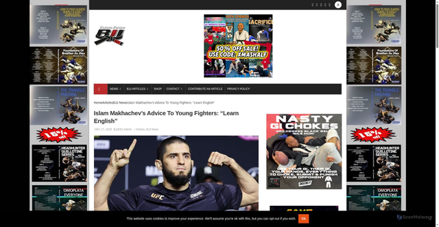 Security scan screenshot of https://www.bjjee.com/bjj-news/islam-makhachevs-advice-to-young-fighters-learn-english/